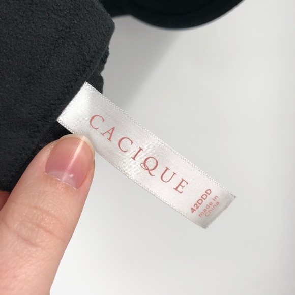 CACIQUE Lightly Lined T-Shirt Bra 42DDD 42F Black Underwire Bra Women Plus Size - Picture 7 of 9